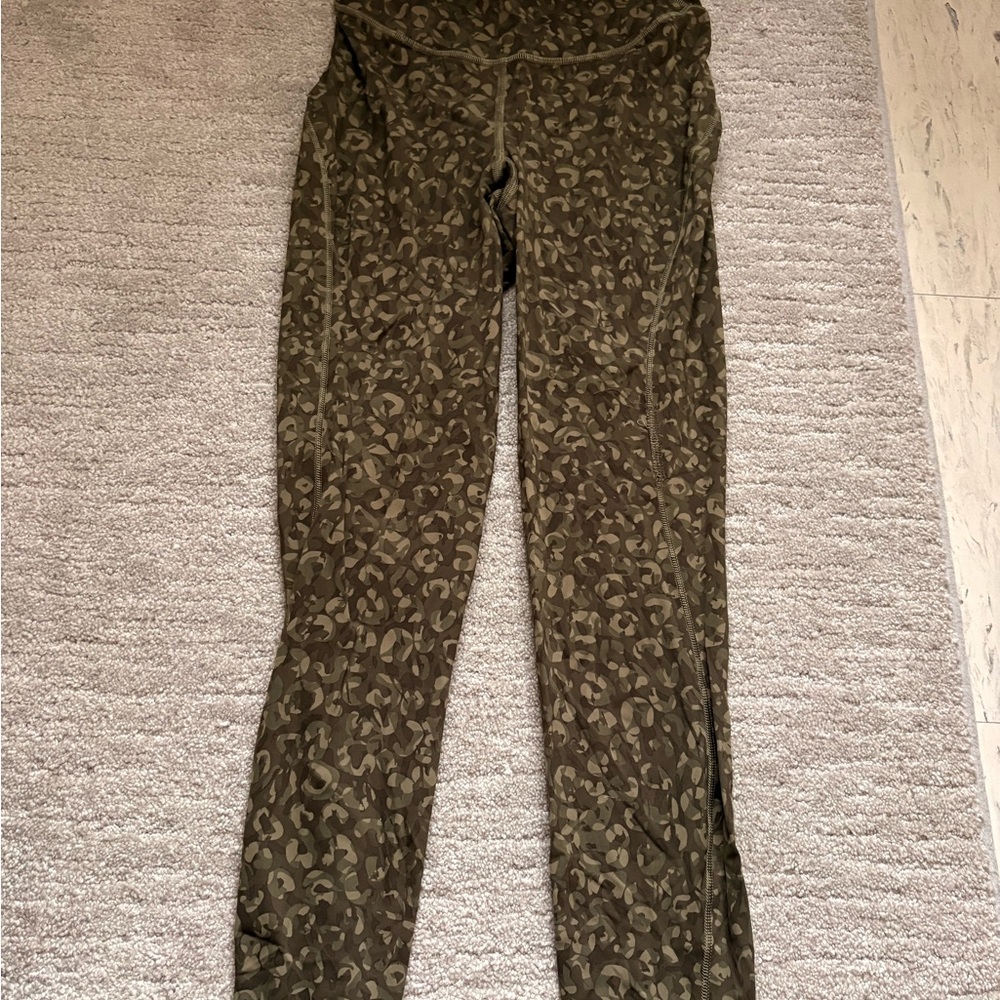 Lululemon Athletica Olive Leopard Leggings